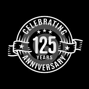125 years anniversary celebration logotype. 125th years logo. Vector and illustration.