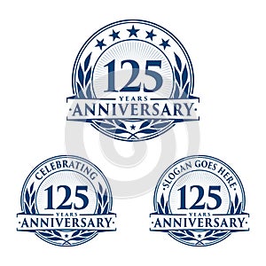 125 years anniversary design template. Anniversary vector and illustration. 125th logo.