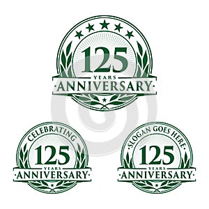 125 years anniversary design template. Anniversary vector and illustration. 125th logo.