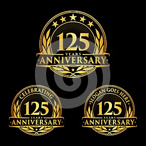 125 years anniversary design template. Anniversary vector and illustration. 125th logo.