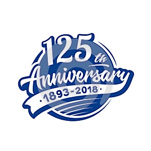 125 years anniversary design template. Vector and illustration. 125th logo.
