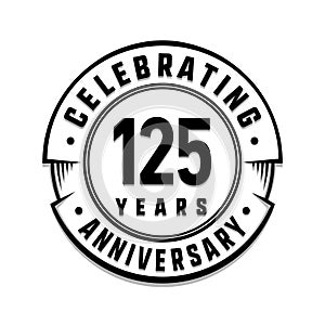 125 years anniversary logo template. 125th vector and illustration.