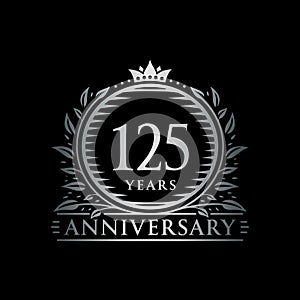 125 years celebrating anniversary design template. 125th anniversary logo. Vector and illustration.