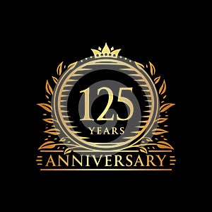 125 years celebrating anniversary design template. 125th anniversary logo. Vector and illustration.