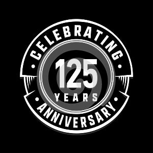 125years anniversary logo template. 125th vector and illustration.