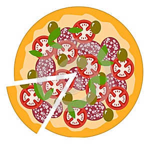 129 pizza, vector illustration, isolate