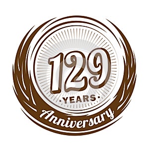 129 years anniversary. Elegant anniversary design. 129th logo.