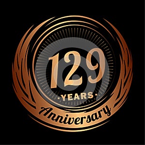 129 years anniversary. Elegant anniversary design. 129th logo.