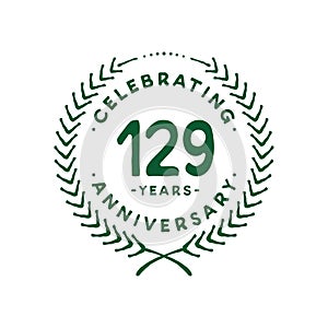 129 years design template. 129th vector and illustration