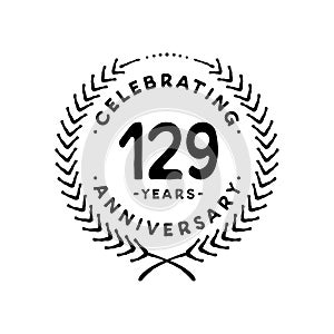 129 years design template. 129th vector and illustration