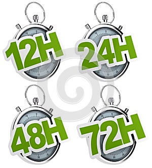 12H, 24H, 48H, 72H sticker isolated