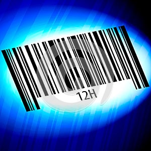 12h - barcode with blue Background