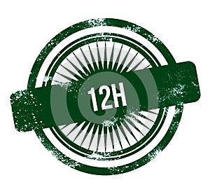 12h - green grunge stamp