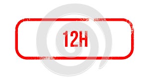 12h - red grunge rubber, stamp