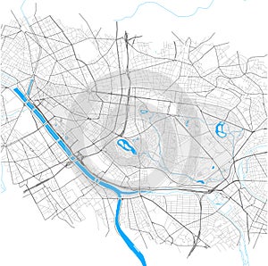 12th Arrondissement, Paris, FRANCE high detail vector map