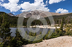 13,916 Foot Mount Meeker rises above Sandbeach Lake Rocky Mountain National Park, Colorado.