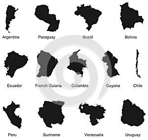 13 South America Country Maps