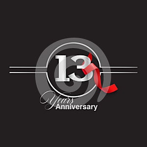 13 Year Anniversary celebration Vector Template Design Illustration