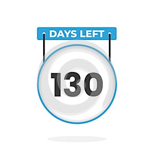 130 Days Left Countdown for sales promotion. 130 days left to go Promotional sales banner