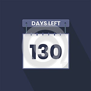 130 Days Left Countdown for sales promotion. 130 days left to go Promotional sales banner