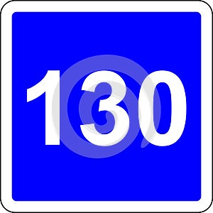 130 suggested speed road sign