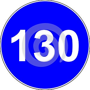 130 suggested speed road sign