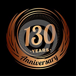 130 year anniversary. Elegant anniversary design. 130th logo.