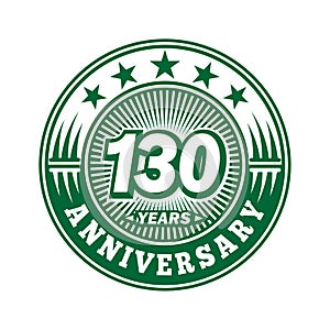 130 years anniversary celebration. 130th anniversary logo design. 130years logo.