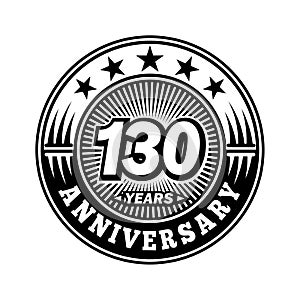 130 years anniversary celebration. 130th anniversary logo design. 130years logo.