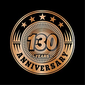 130 years anniversary celebration. 130th anniversary logo design. 130years logo.