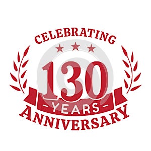 130 years anniversary celebration logotype. 130th anniversary logo. Vector and illustration.