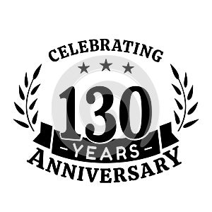 130 years anniversary celebration logotype. 130th anniversary logo. Vector and illustration.