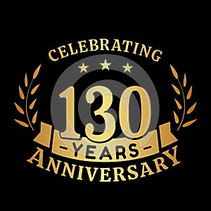 130 years anniversary celebration logotype. 130th anniversary logo. Vector and illustration.