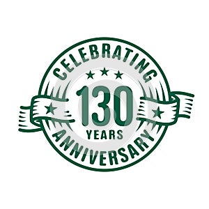 130 years anniversary celebration logotype. 130th years logo. Vector and illustration.