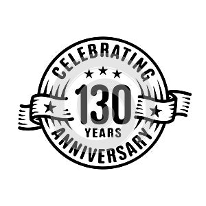 130 years anniversary celebration logotype. 130th years logo. Vector and illustration.
