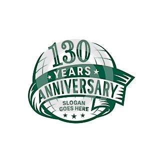 130 years anniversary design template. Anniversary vector and illustration. 130th logo.