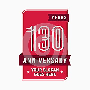 130 years celebrating anniversary design template. 130th logo. Vector and illustration.