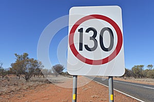 130km speed sign Northern Territory Australia