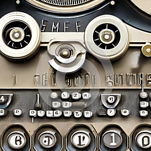 1316 Retro Typewriter Keys: A retro and typewriter-themed background featuring retro typewriter keys with vintage typography, me