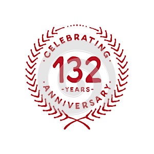 132 years design template. 132nd vector and illustration