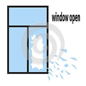 133 window, vector illustration, isolate on a white background