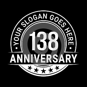 138 years anniversary. 138th anniversary logo design template. Vector and illustration.