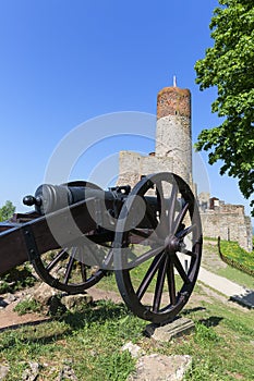 13th century Checiny Castle, ruins of medieval stronghold, Checiny, Poland