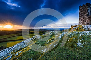 13th Century Church in Brentor, England on hill top