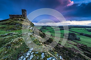 13th Century Church in Brentor, England on hill top