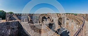 The 13th century circular keep of Restormel castle-Pano