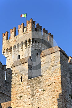 13th-century medieval stone Scaliger Castle Castello Scaligero, Sirmione, Italy