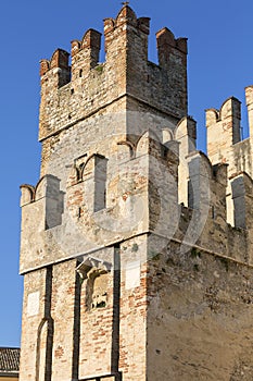 13th-century medieval stone Scaliger Castle Castello Scaligero, Sirmione, Italy