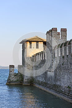 13th-century medieval stone Scaliger Castle Castello Scaligero, Sirmione, Italy