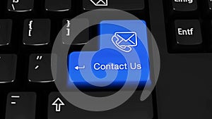 14. Contact Us Rotation Motion Enter Button On Computer Keyboard with Text and icon Labeled.